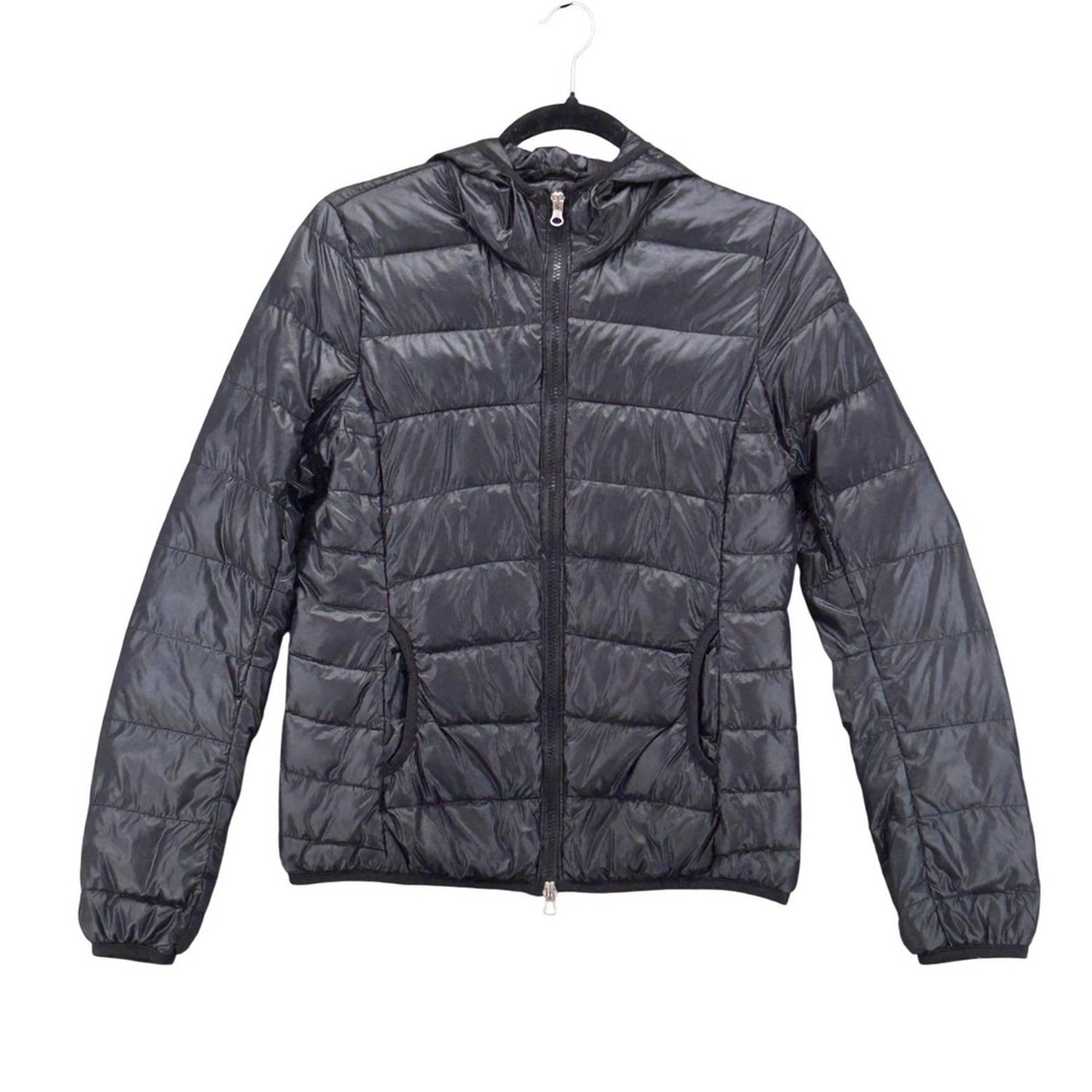 Women Quilted Down Puffer Jacket Black‎ Small